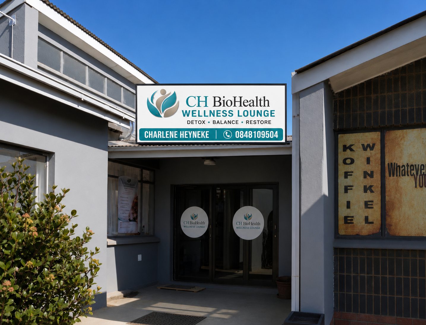 CH BioHealth Wellness Lounge storefront, Volksrust